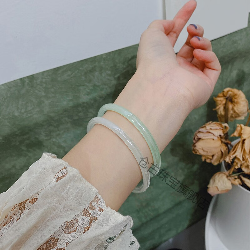 抖音同款叮当手镯玻璃细手环禁步圈汉服配饰手串ins小众玉网红潮叮当