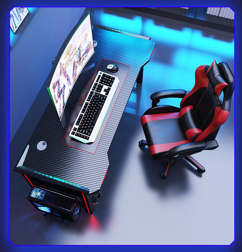 btooer新型电脑机箱一体桌电脑桌台式电竞桌椅套装游戏用可放主机家用