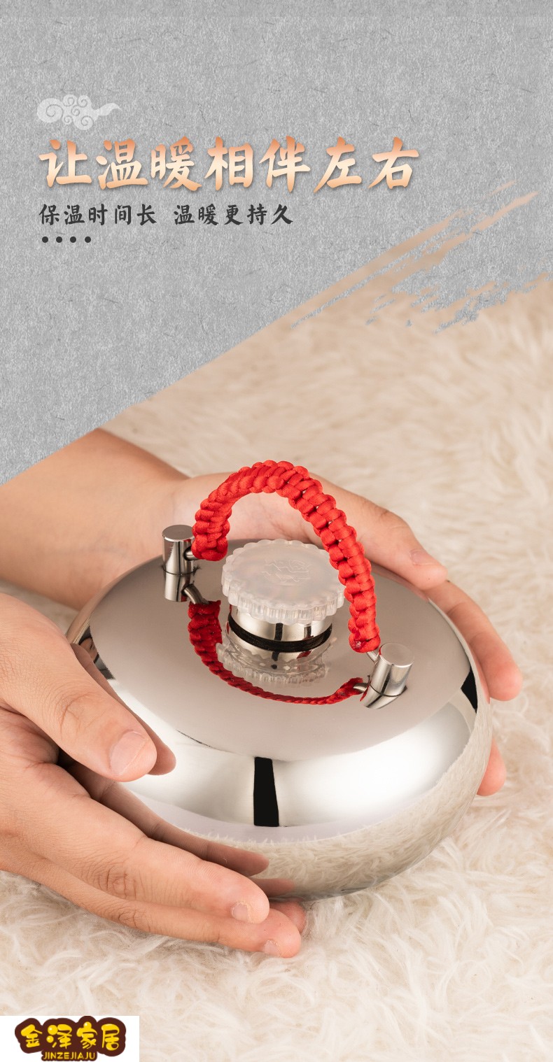 汤婆婆子纯加厚复古风老式铜注水热水袋暖手宝被窝烫背壶捂子防爆13cm