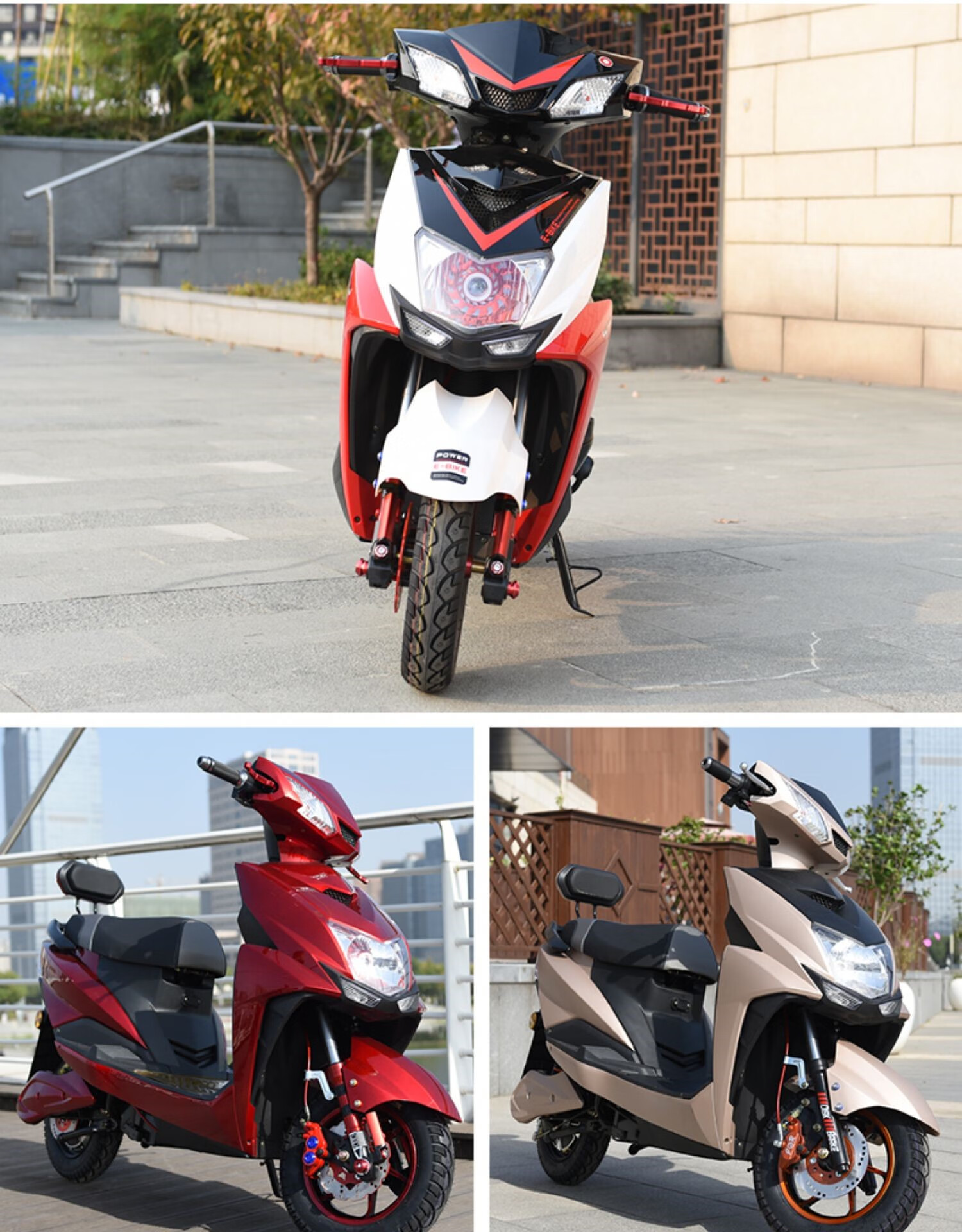 新尚领电动电瓶摩托车72v男士双人踏板外卖大功率长跑王高速电摩 豪华