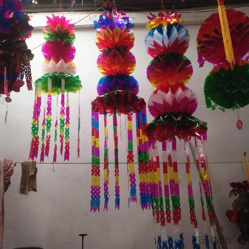 祭祀挂球 清明节灯笼祭祀用品殡葬上坟坟飘纸白事扫墓花挂青塑纸灯笼