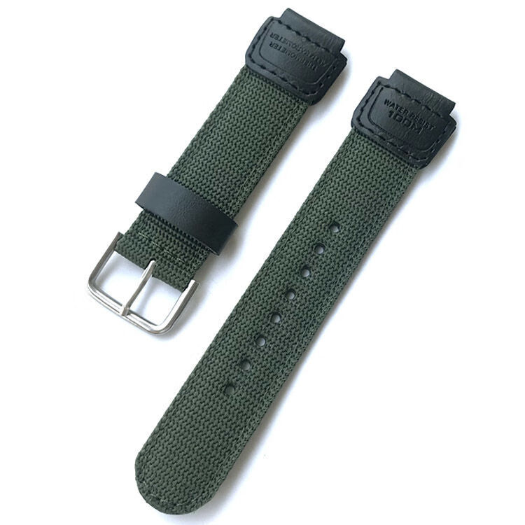 适用卡西欧尼龙表带西ae-1200wh/mrw-200/aq-s810w凸口18mm欧帆布表带