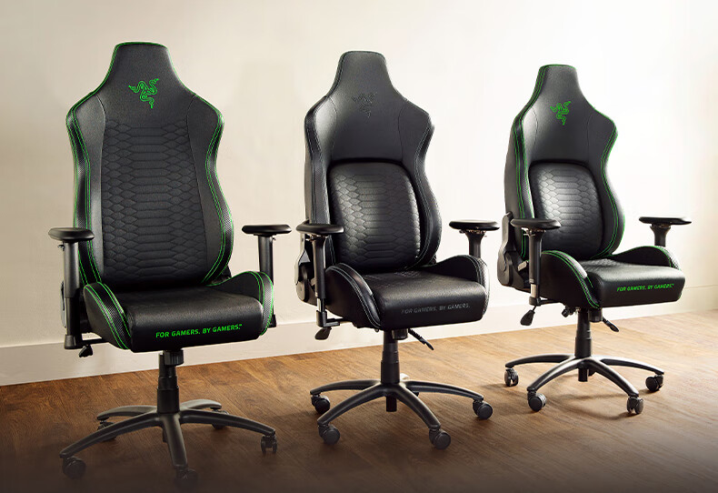 razer雷蛇风神电竞椅人体工学xl加大舒适透气游戏座椅子4d扶手经典黑