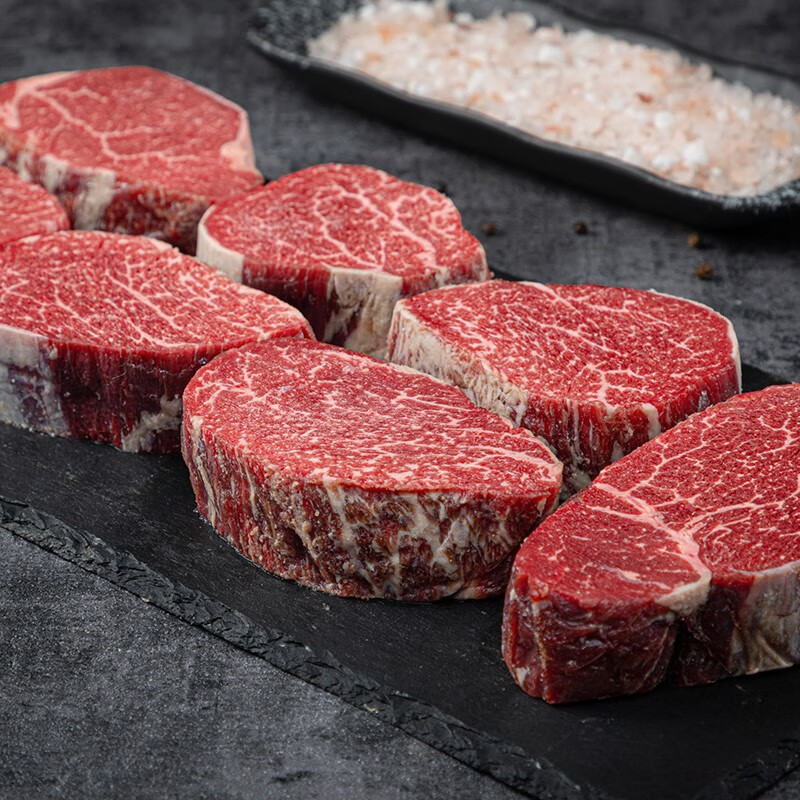 澳嘉安格斯新鲜原切儿童菲力牛排谷饲180天m2菲力1000g澳洲m2菲力1000