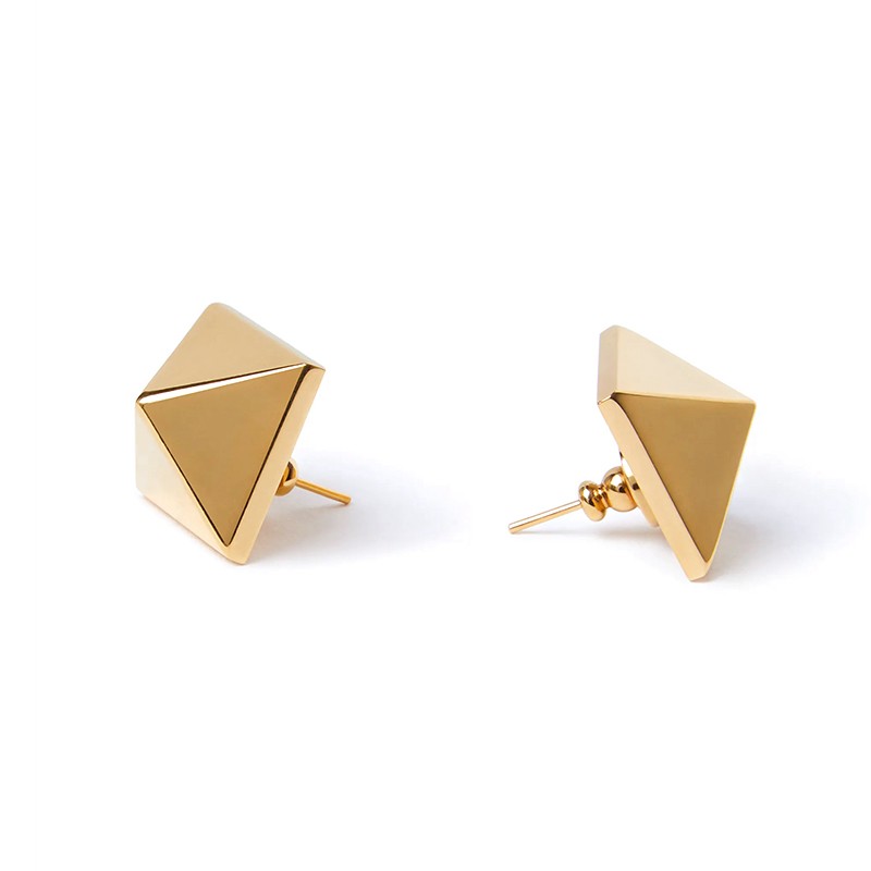 右丞象valentino华伦天奴女士耳环金色金属铆钉耳钉精致迷人