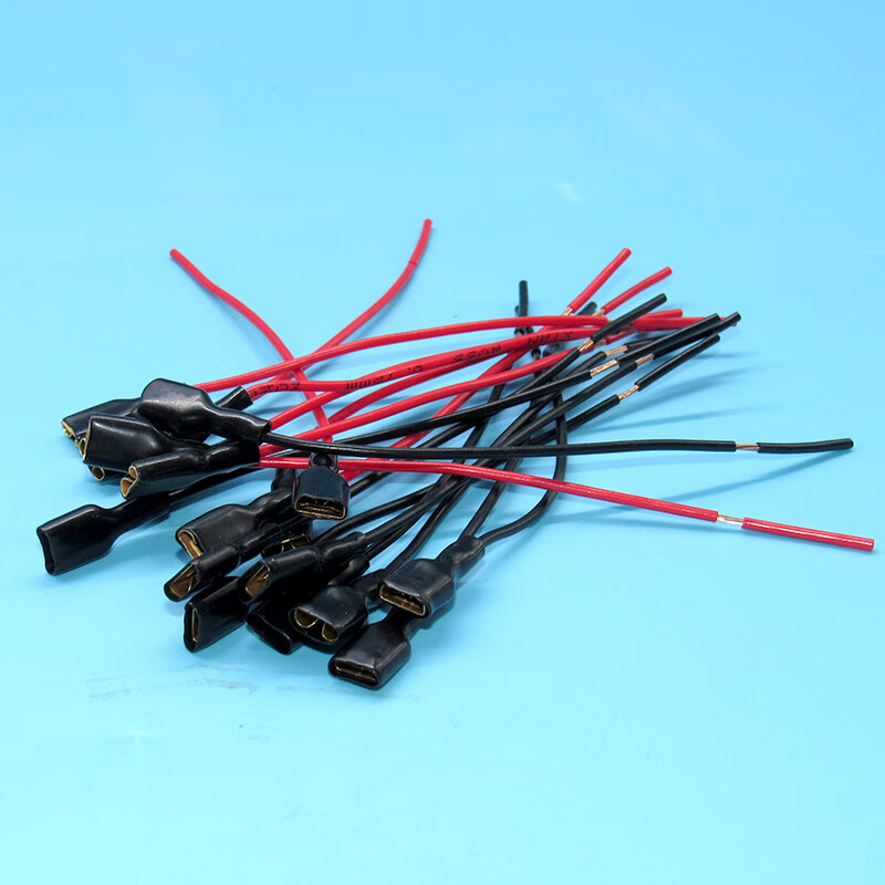 通用汽车喇叭线插头连接线接线端子纯铜线芯音响喇叭专用线插簧头黑色