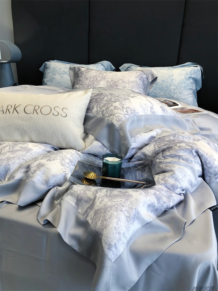 毕加索家纺四件套 奥地利80支兰精天丝印花四件套欧式冰丝凉感裸睡丝