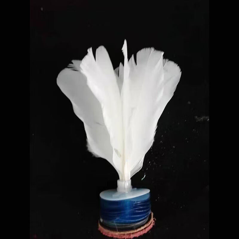 新品白八毽子花毽牛皮底座民间手工艺品手工精品毽子毽球表演网红同款