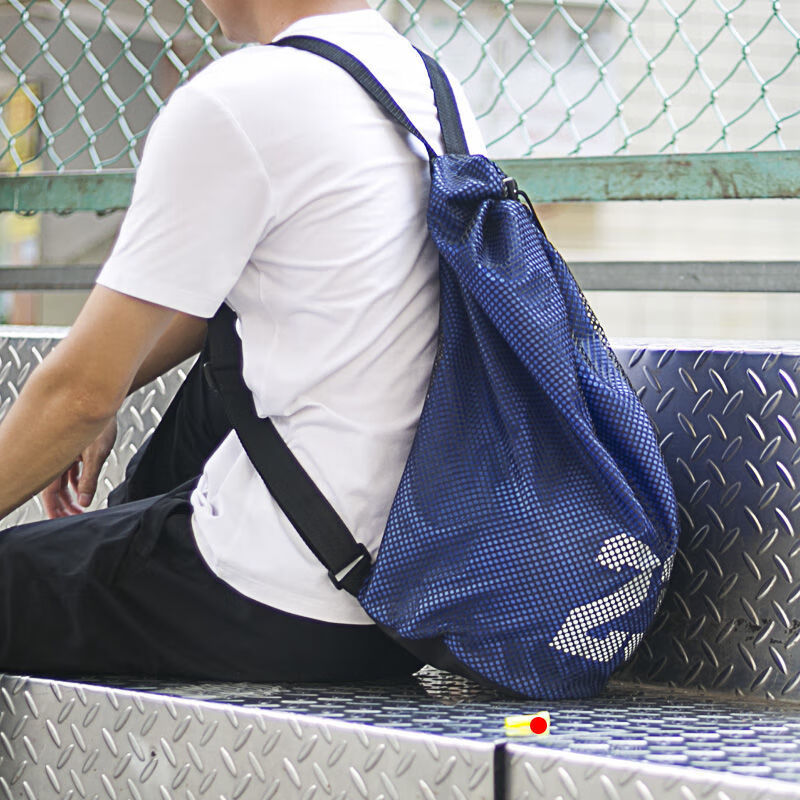 慕雨茜muyuxi蓝球双肩篮球包训练运动背包篮球袋网兜足球排球抽绳束口