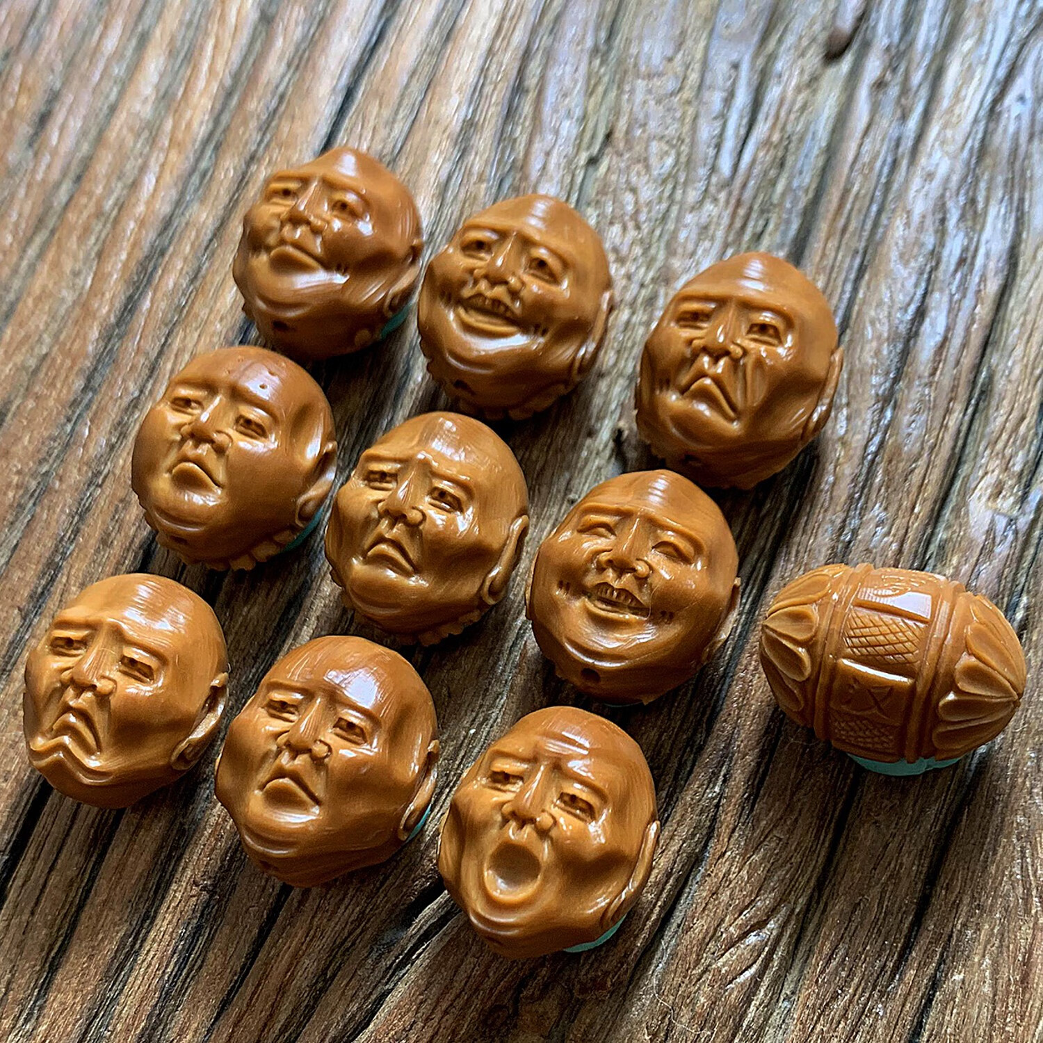 微韵须派双面十八罗汉手串男士纯手工橄榄核雕刻文玩1820文玩礼物图片