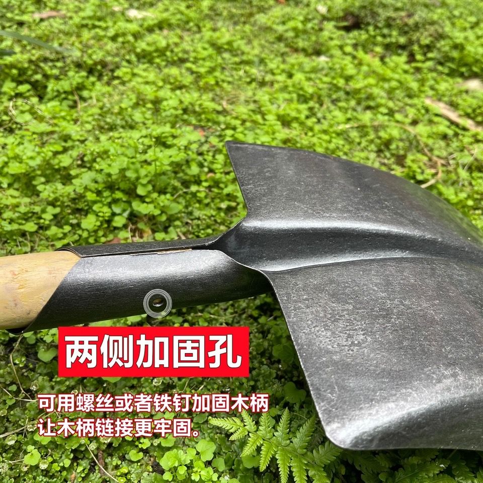 加厚钢锹轨道钢铲工地铁铲户外尖锹农用园林工具植树铁铣除雪铁掀hs