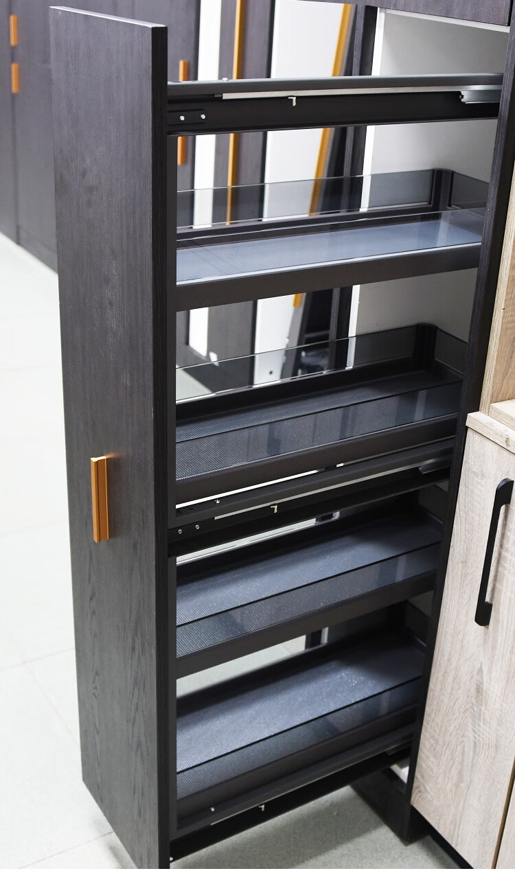 极浅柜零食柜拉篮厨房高深高柜拉篮橱柜全铝高升侧拉篮储物浅款200