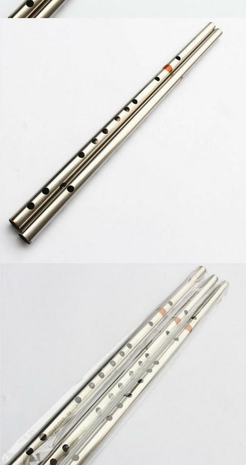高质量 不锈钢笛子 铁笛演奏精制加厚防裂金属笛子钢笛 不锈钢笛子g调