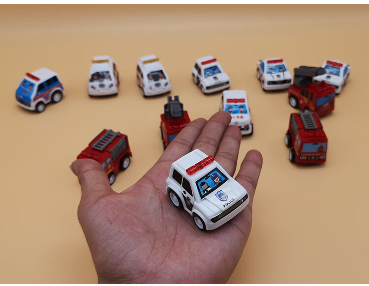 儿童玩具1盒12辆小车玩具男孩宝宝迷你回力小汽车惯性消防12辆回力车