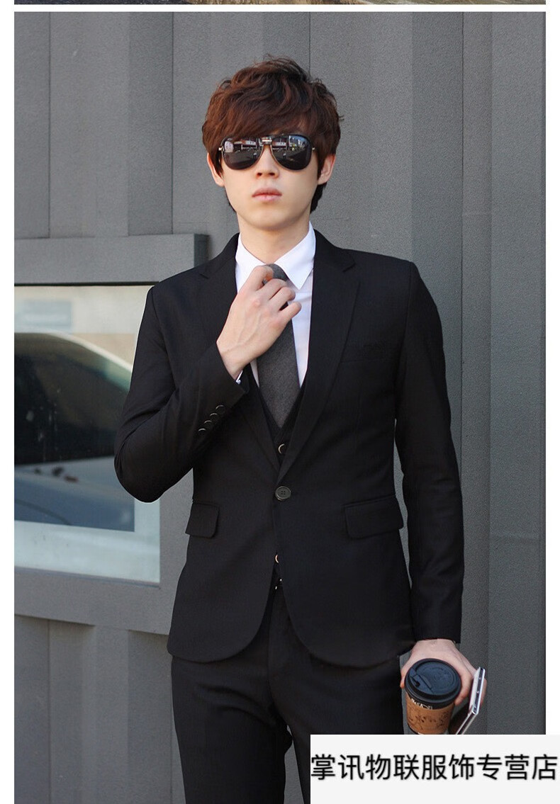 男生西服套装新郎装正装男大学生十八岁成人礼西装婚服男士结婚青年