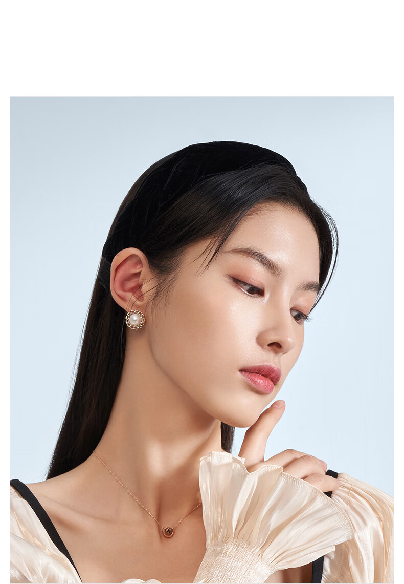 时尚饰品 耳饰 ajidou ajidou阿吉豆巴洛克风仿珍珠耳钉简约高级感