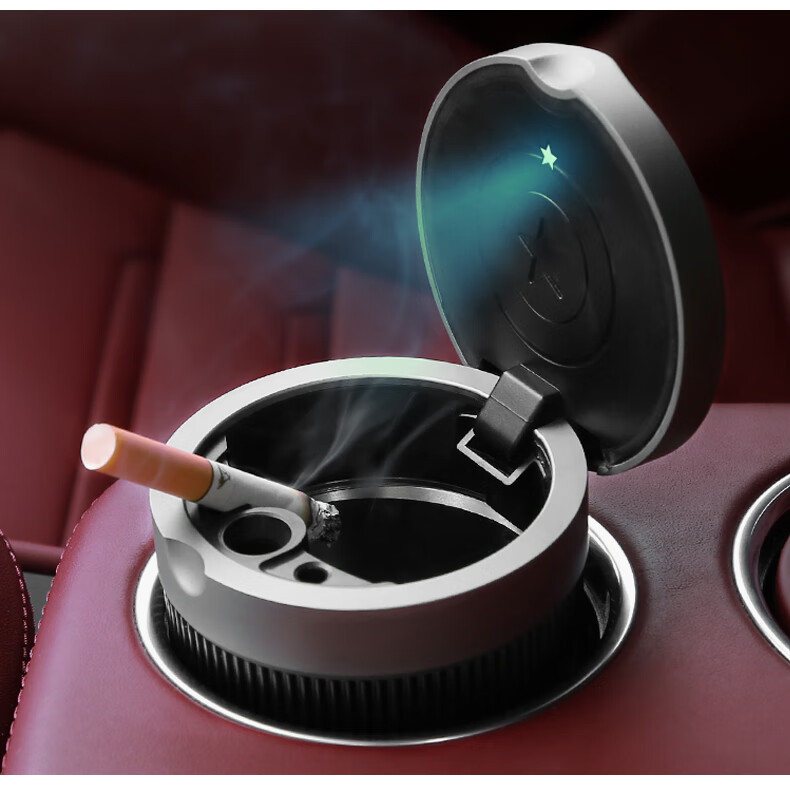 保时捷卡宴/帕拉梅拉panamera/macan/718改装汽车用品车载烟灰缸 灰色