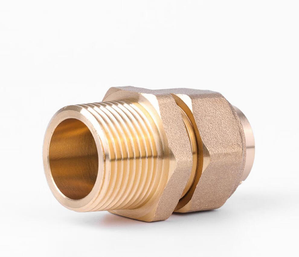 燃气波纹管接头配件杭州4分6分金属波纹燃气管加厚铜外螺纹直通接头