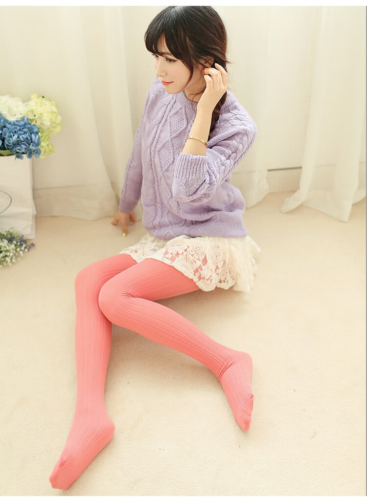 日系哑光春秋连裤袜长袜连体袜中厚白色丝袜女秋冬打底袜子洛丽塔 奶