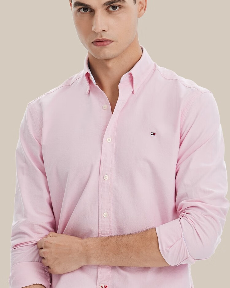 tommy hilfiger 汤米·希尔费格 男士商务休闲纯棉 长袖衬衫 男式衬衣