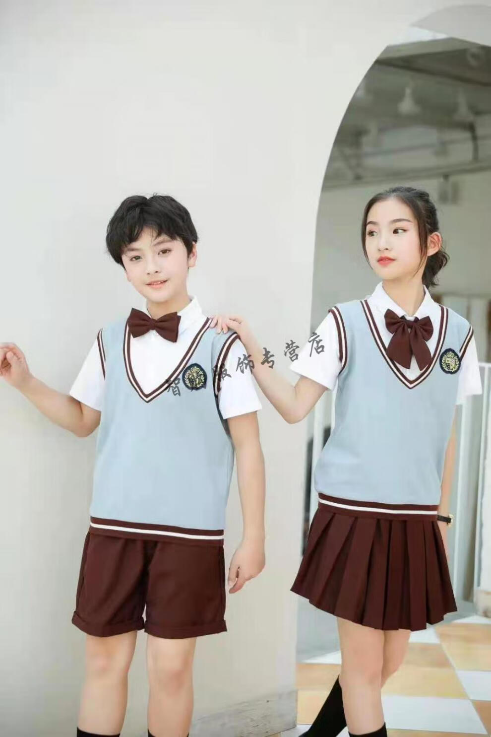 学校校服定制新款小学生校服套装英伦风五六年级男女儿童班服夏装毕业