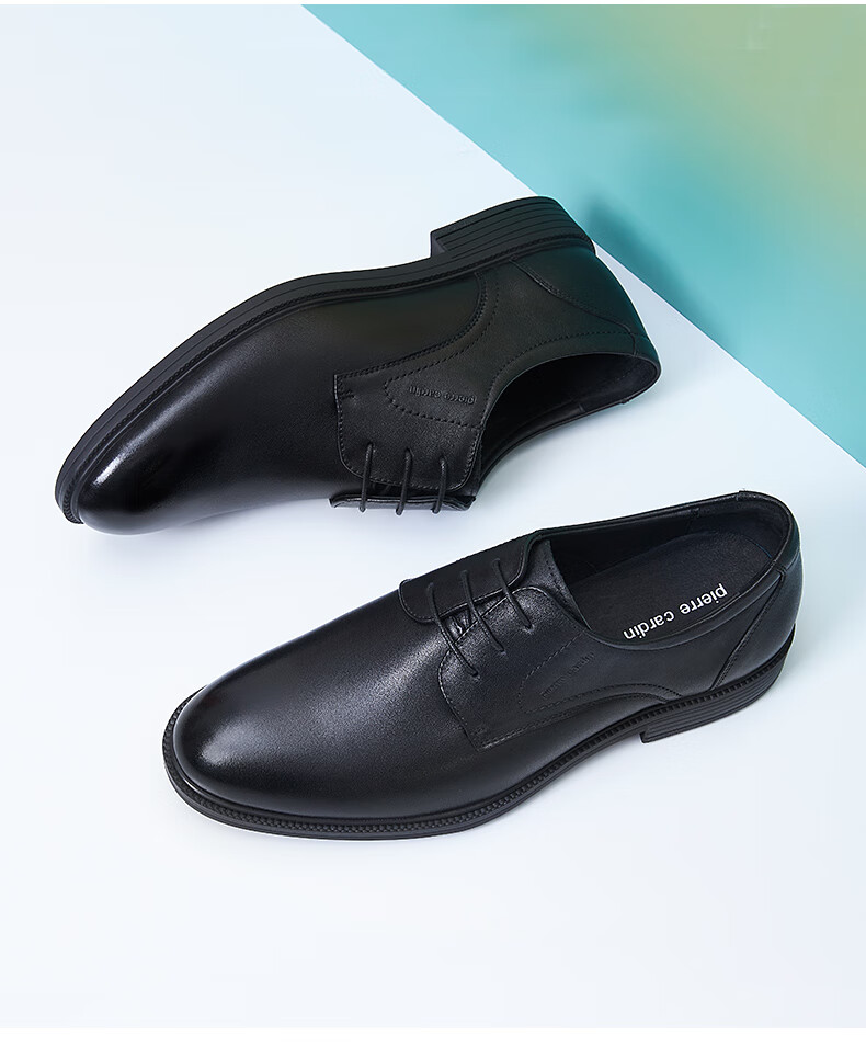 皮尔卡丹2021秋季新款男鞋男士真皮商务正装皮鞋男软皮牛皮鞋子男