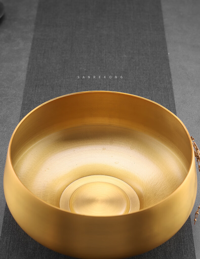 茶洗大号特大纯铜茶渣缸禅意水盂铜水洗废水盘杯洗建水铜茶洗大号特大