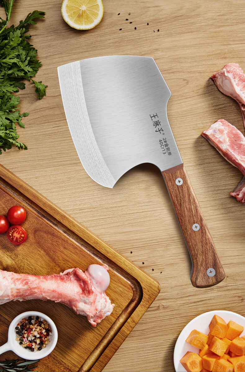 适用于王麻子砍大骨头专用刀屠夫斧头商用重型坎刀家用斩骨刀切菜刀剁