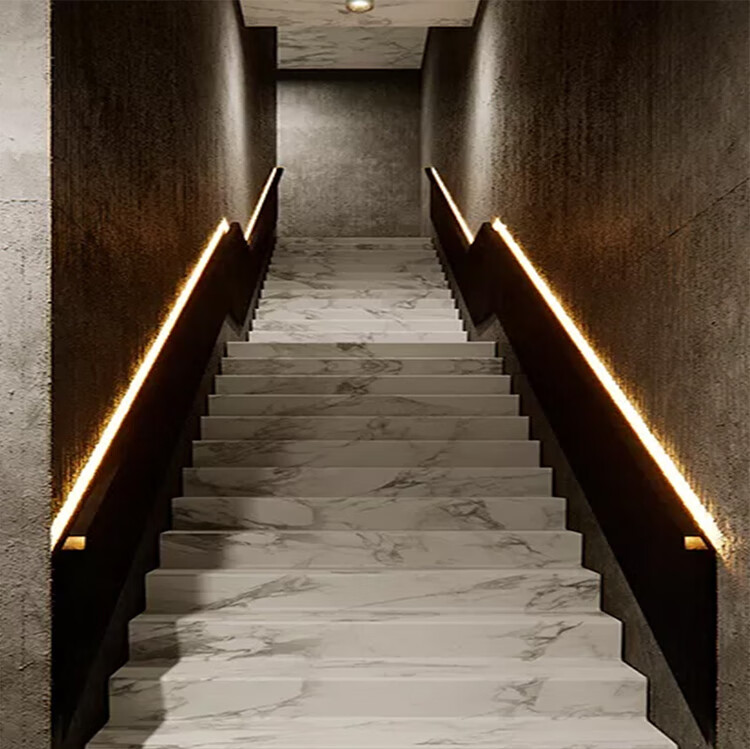 楼梯踏步扶手踢脚线灯带条智能人体感应流水跑马追光嵌入式线条灯追光