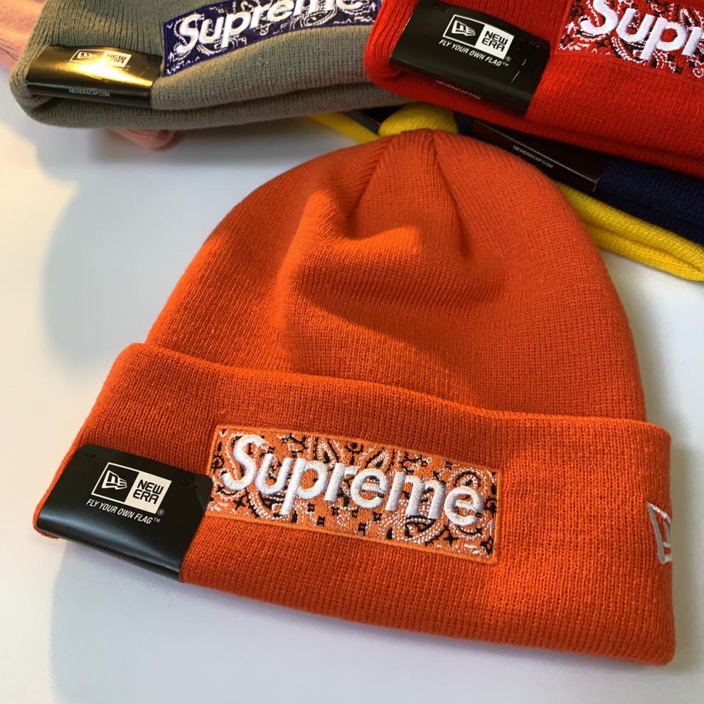 新品冷帽19fwboxbeanie腰果花冷帽刺绣logo字母针织毛线