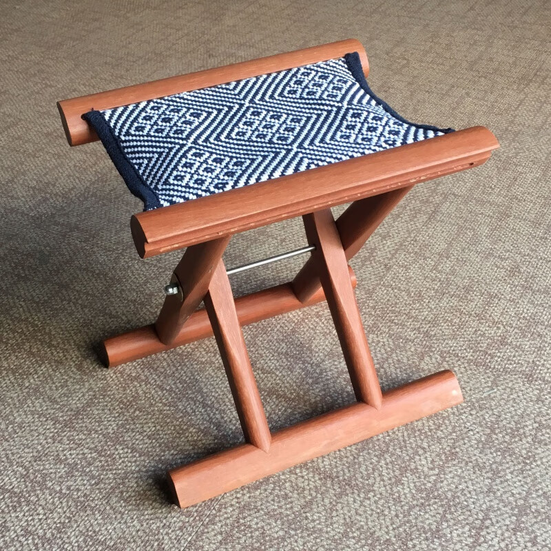 定制蚂扎 质量好山东实木马扎 加粗槐枣木马扎布面马札凳 便携折叠马