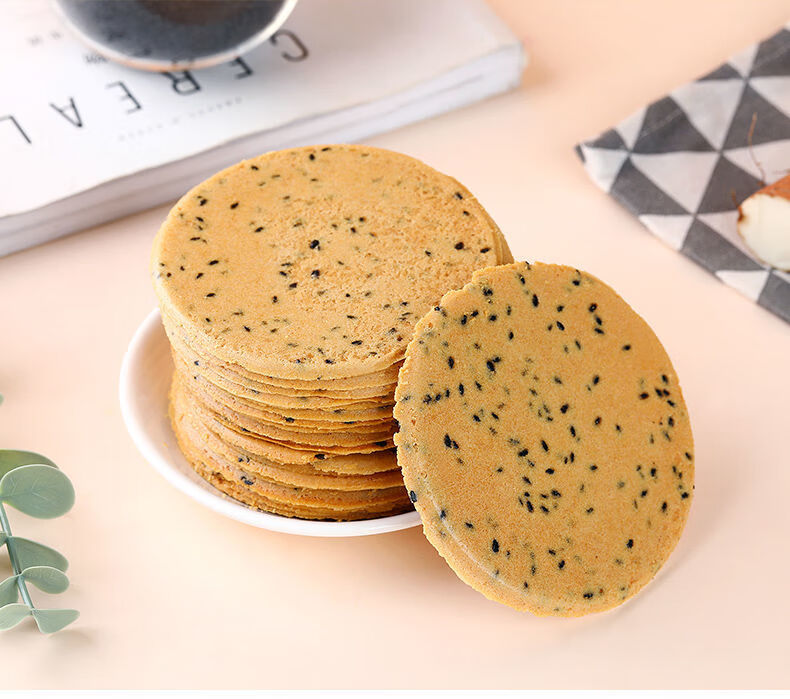 铁棍山药饼干 食品芝麻饼 好吃中老年孕妇 健康零食 薄片博饼烤片煎饼