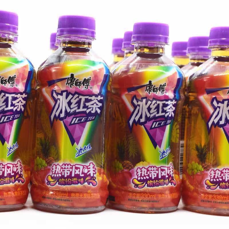 冰红茶热带风味330ml*6瓶迷你装热带水果味茶饮料果汁饮品 水蜜桃6瓶