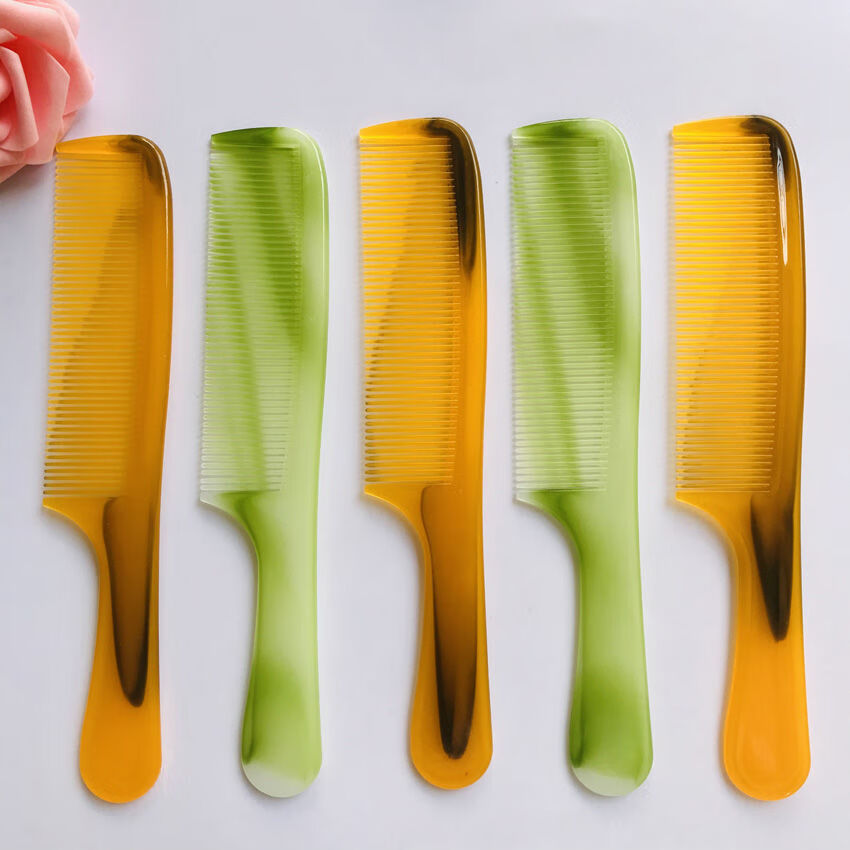 长款牛筋梳子加厚加大牛筋家用梳子防静电男女套装直发梳 4号黄色长柄