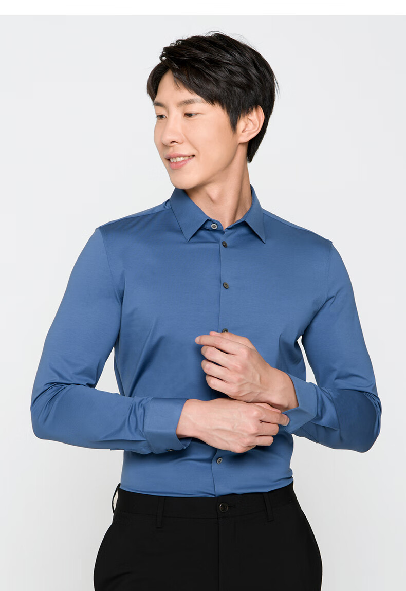 degrezero微奢零度四季款职场商务休闲男士长袖衬衫天然免熨烫白领