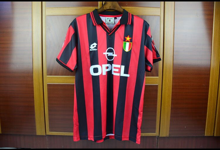 专营96-97ac米兰主场罗纳尔多卡卡意大利舍瓦巴乔经典复古长袖短球衣