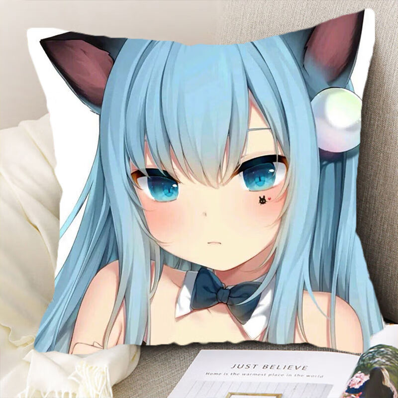 猫羽雫动漫抱枕二次元周边卡通靠垫含男女生日礼物枕头套可拆洗京闪