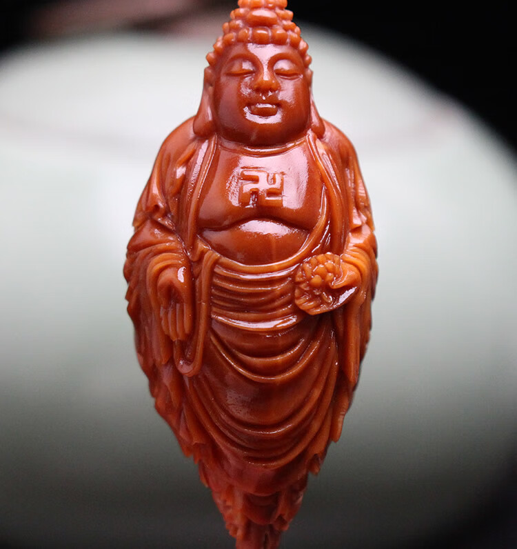 艾美福大日如来佛橄榄核单籽吊坠佛头苏工核雕纯手工雕刻大籽文玩橄榄