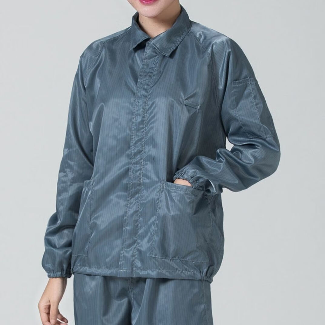 玺柠防静电服长款大褂防护无尘电子厂车间蓝色白色长袖工作服男女无尘