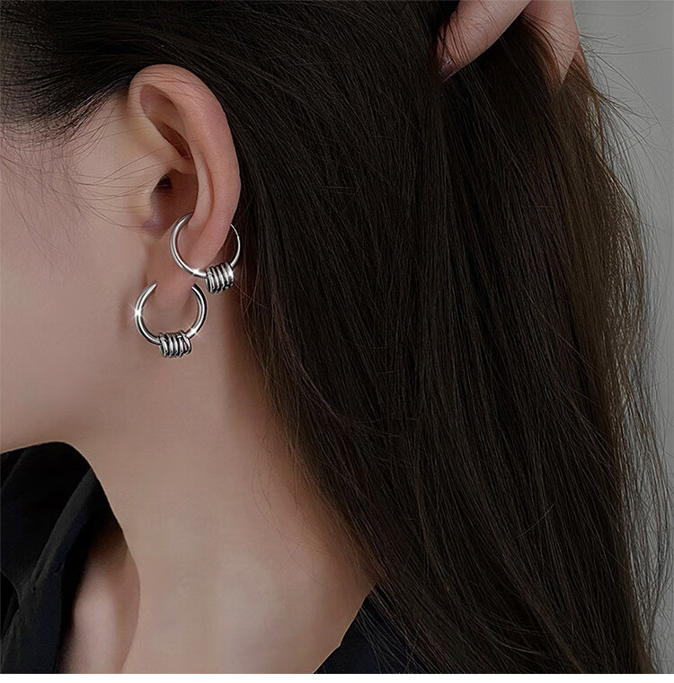 圆圈圈耳环男女款气质潮人耳钉日韩个性耳环简约耳饰品中性霸气耳钉