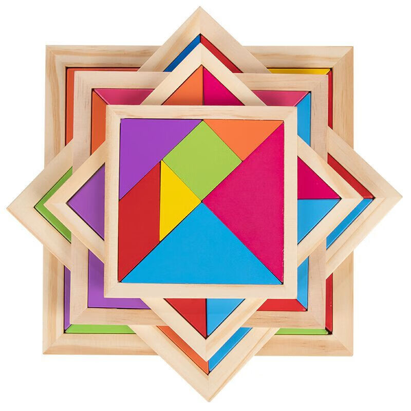 新年礼物 2021新款儿童力拼图玩具立体积木巧板拼装小学生一年级木制