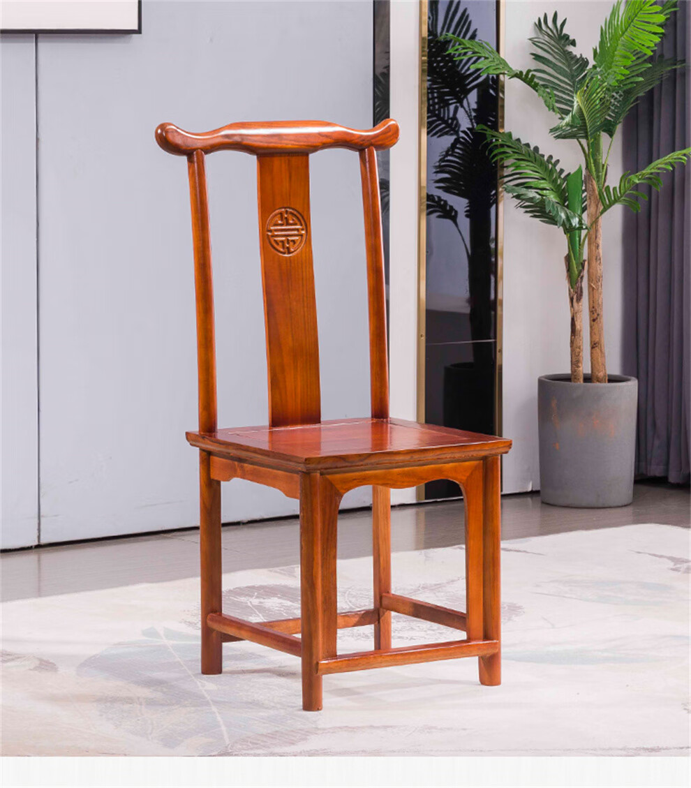 岳虎实木椅子圈椅围椅茶桌椅靠背椅餐椅牛角椅月牙椅半月椅新中式仿古