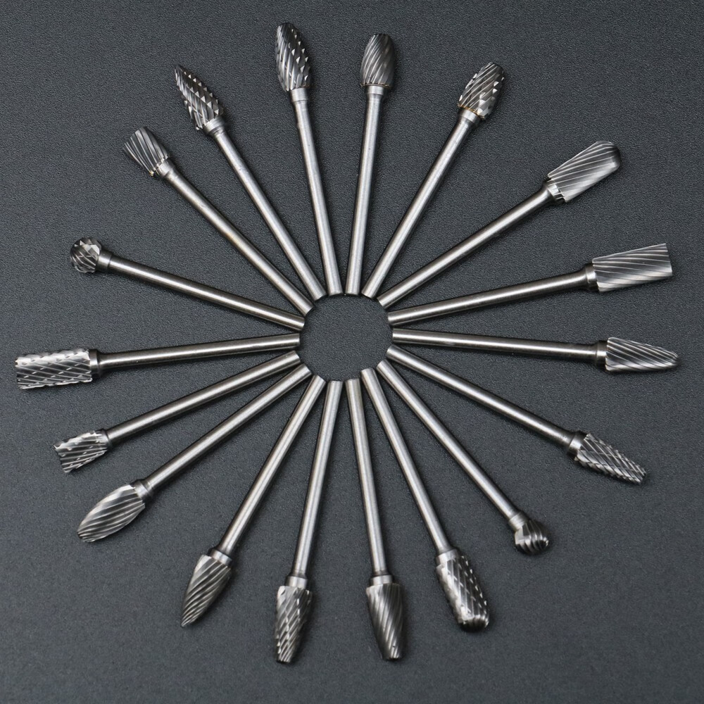 钨钢雕刻头木雕根雕打磨头木工电钻头电动木雕刻工具铣刀头旋转锉3mm