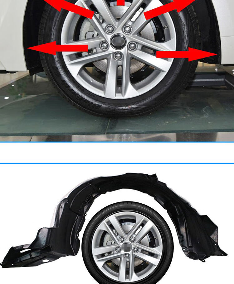适用于丰田卡罗拉0721款叶子板内衬加厚隔音前后翼子板轮胎挡泥板内衬