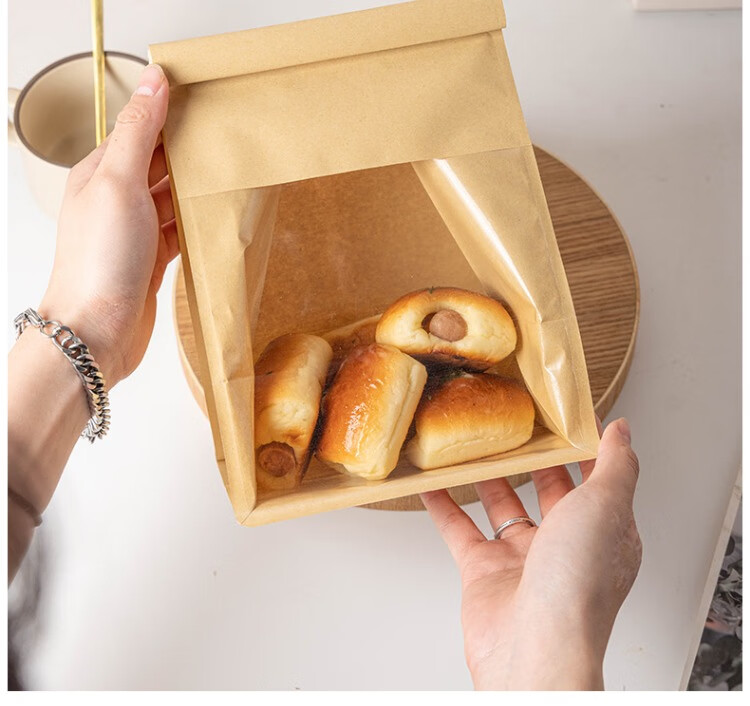 切片吐司麻薯牛角包包装袋铁丝自封面包袋子 小号白色袋(装5-7片吐司)