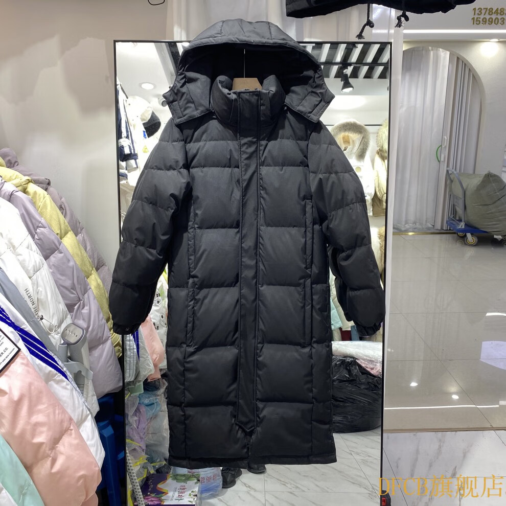 款中戏羽绒服男女加厚过膝情侣艺考黑色外套 黑色 s【图片 价格 品牌