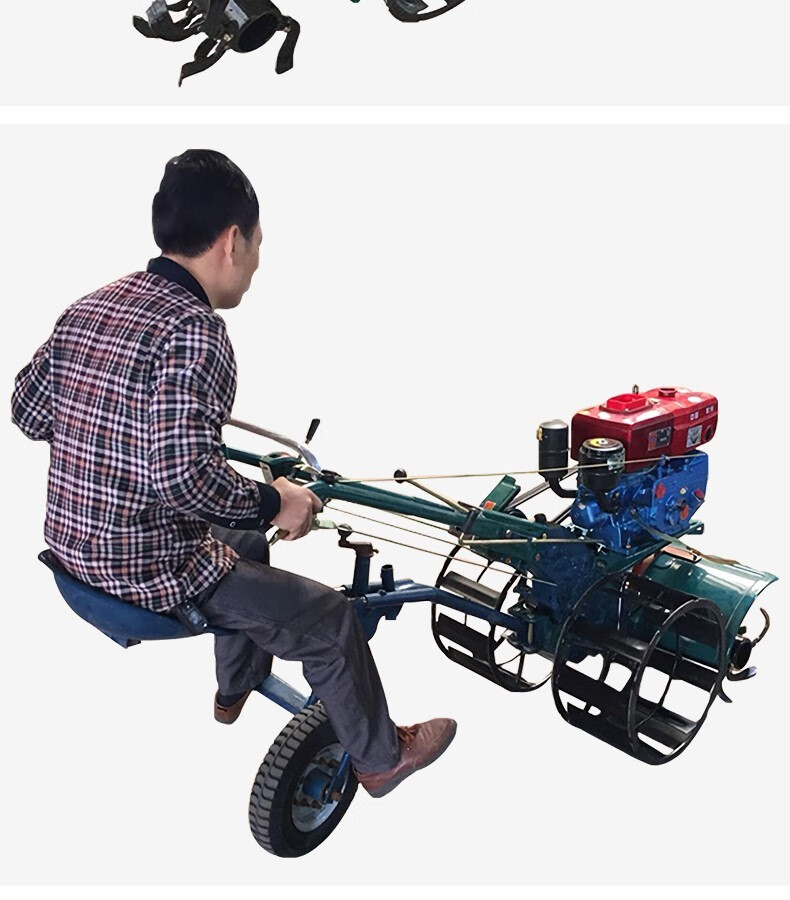 新式多功能四驱8匹农用水田旱地柴油微耕机坐耕机旋耕机打田机车架