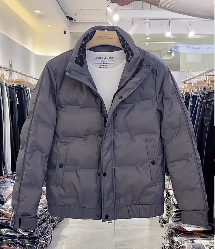 森马旗下锦致轻薄羽绒服男士冬季网红短款帅气立领外套男精神小伙潮牌