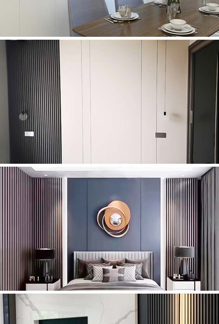 饰面板竹木纤维免漆木饰面背景墙木纹饰面板生态木护墙板装饰板【图片