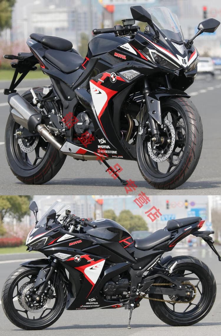 v6国四电喷200cc绚丽黑色 黑色 m版花【图片